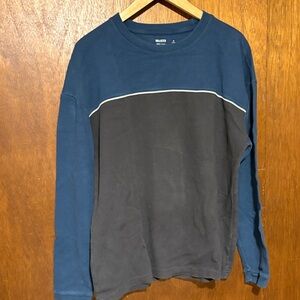Blue and Gray Long Sleeve Heavyweight Tee